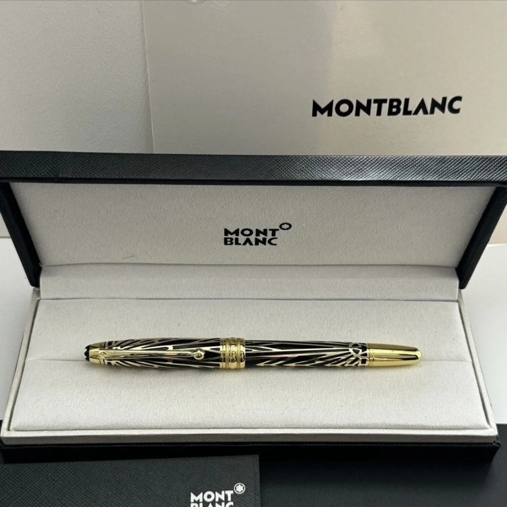 Montblanc Zebra Pattern Gold and Black Fountain Pen